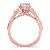 Curved Split Shank Diamond Ring