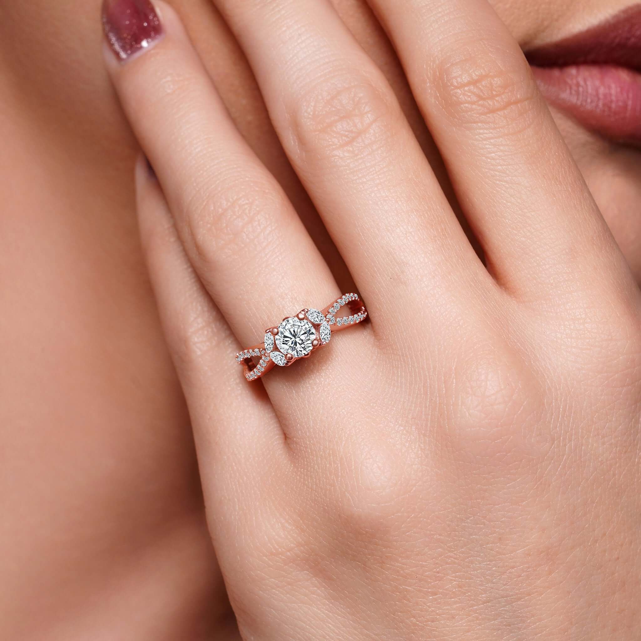 Diamond Leaf Ring