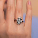 Marquise Black Diamond Accent Engagement Ring
