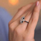 Marquise Black Diamond Accent Engagement Ring
