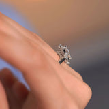 Marquise Black Diamond Accent Engagement Ring