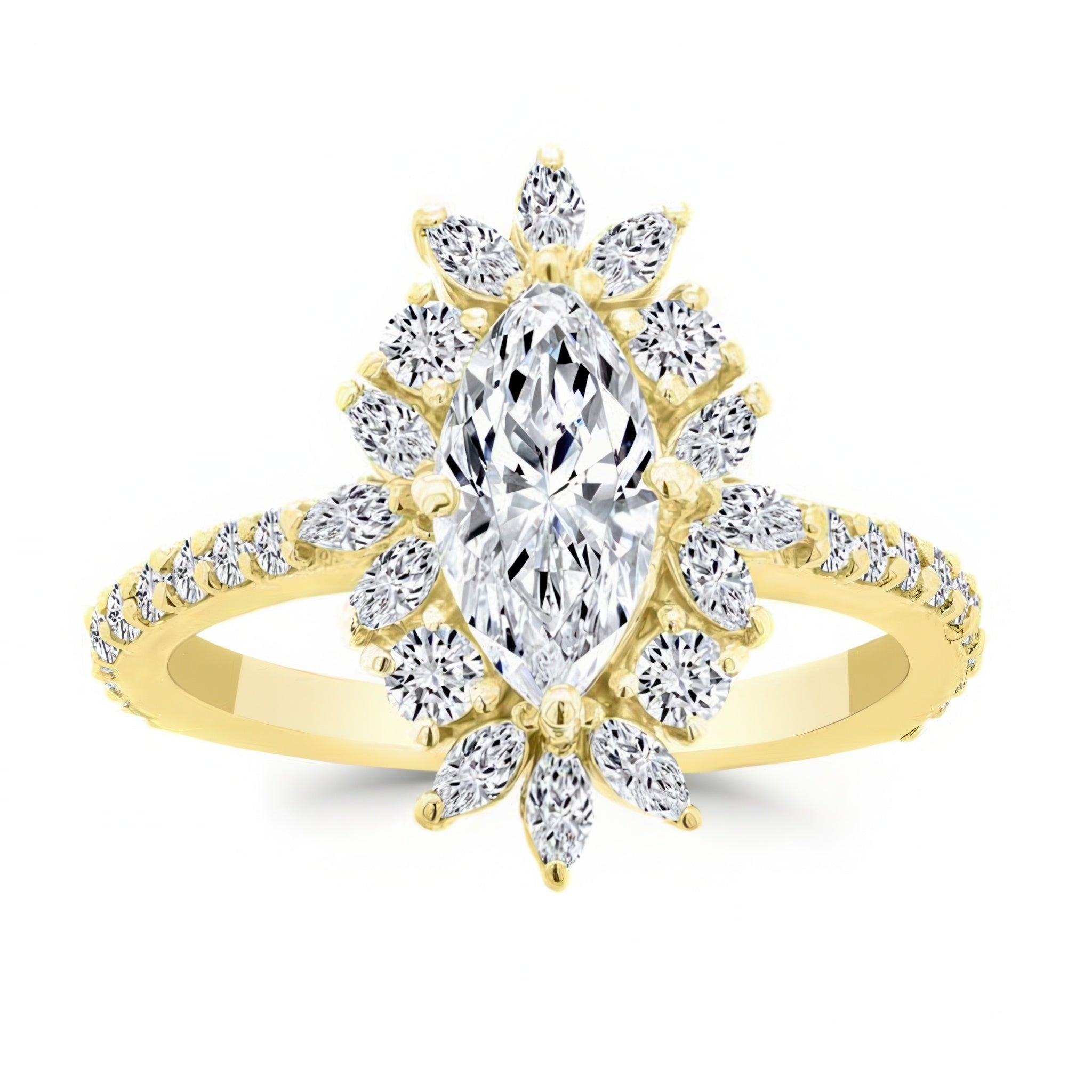 Marquise Lab Diamond Engagement Ring