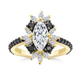 Marquise Black Diamond Accent Engagement Ring