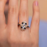 Marquise Black Diamond Accent Engagement Ring