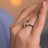 Marquise Black Diamond Accent Engagement Ring