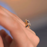 Marquise Black Diamond Accent Engagement Ring