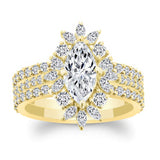Marquise Diamond Wedding Set With 2 Bands