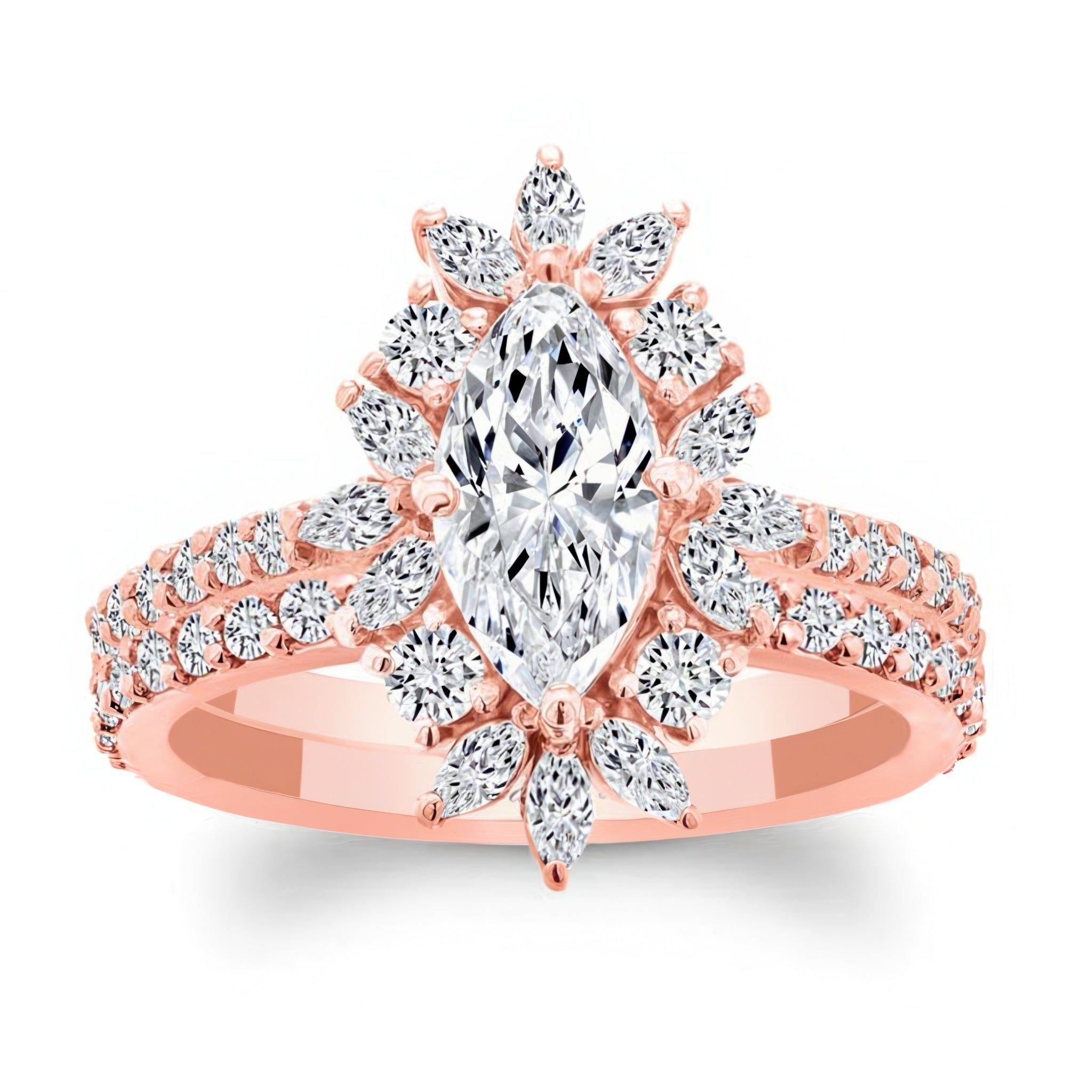 Marquise Lab Diamond Wedding Set