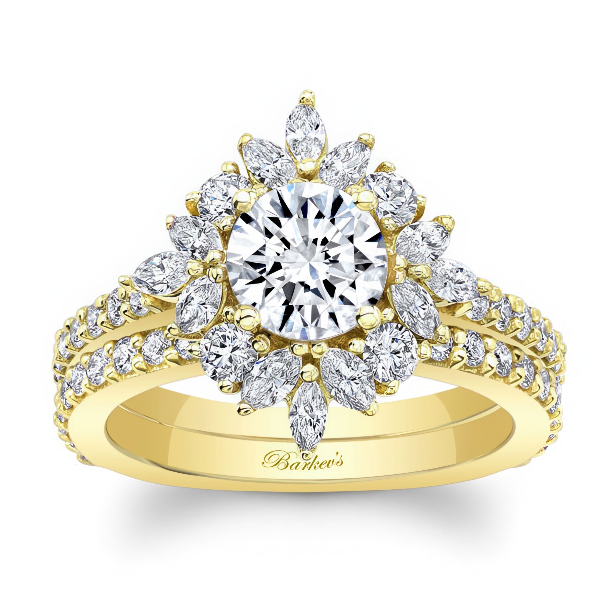 Marquise Halo Moissanite Wedding Set