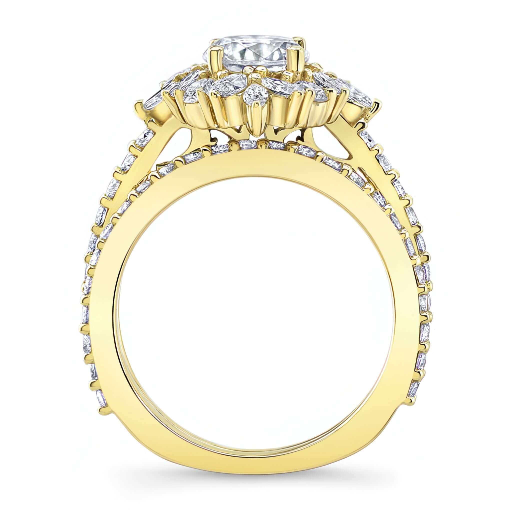 Marquise Halo Moissanite Wedding Set