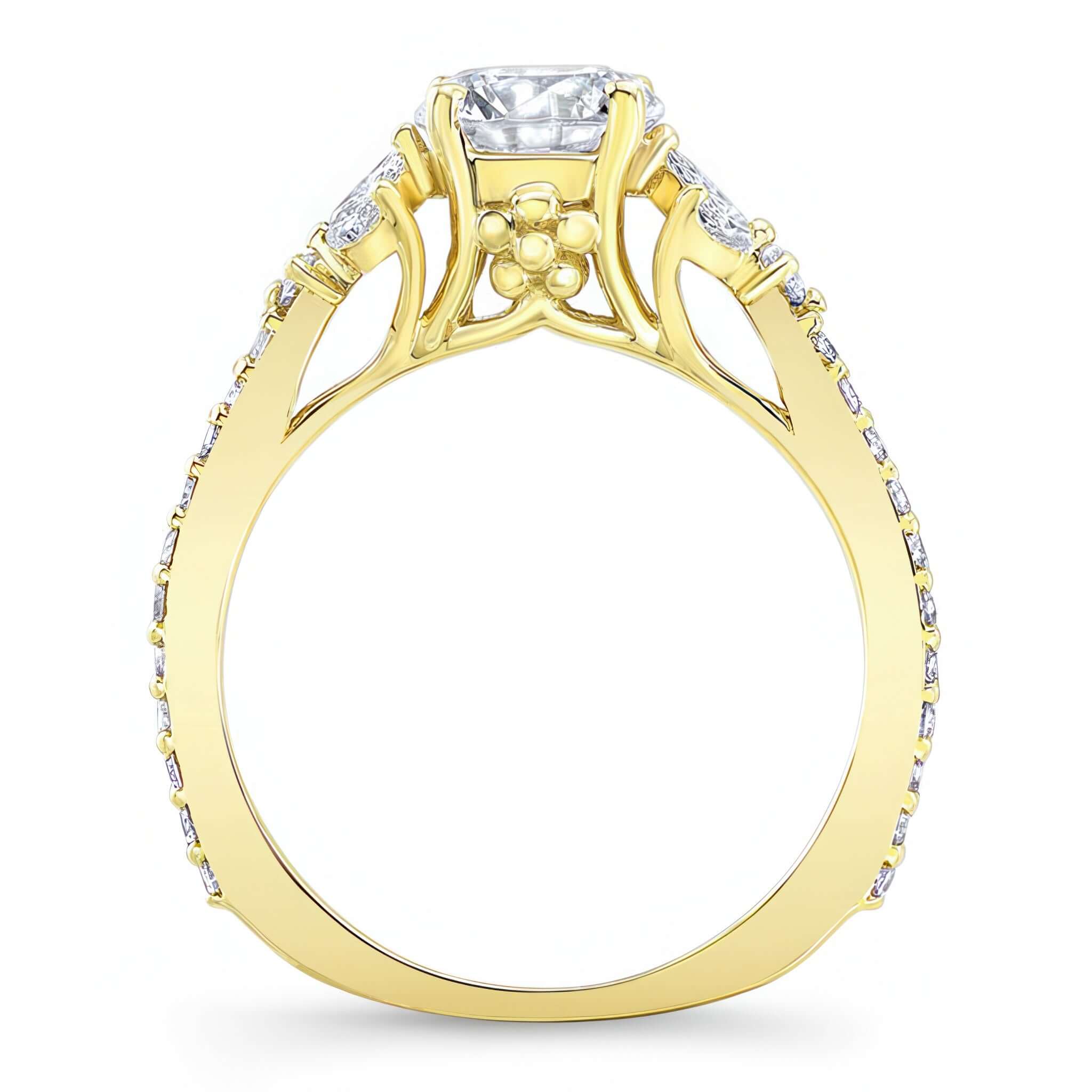Moissanite Leaf Engagement Ring