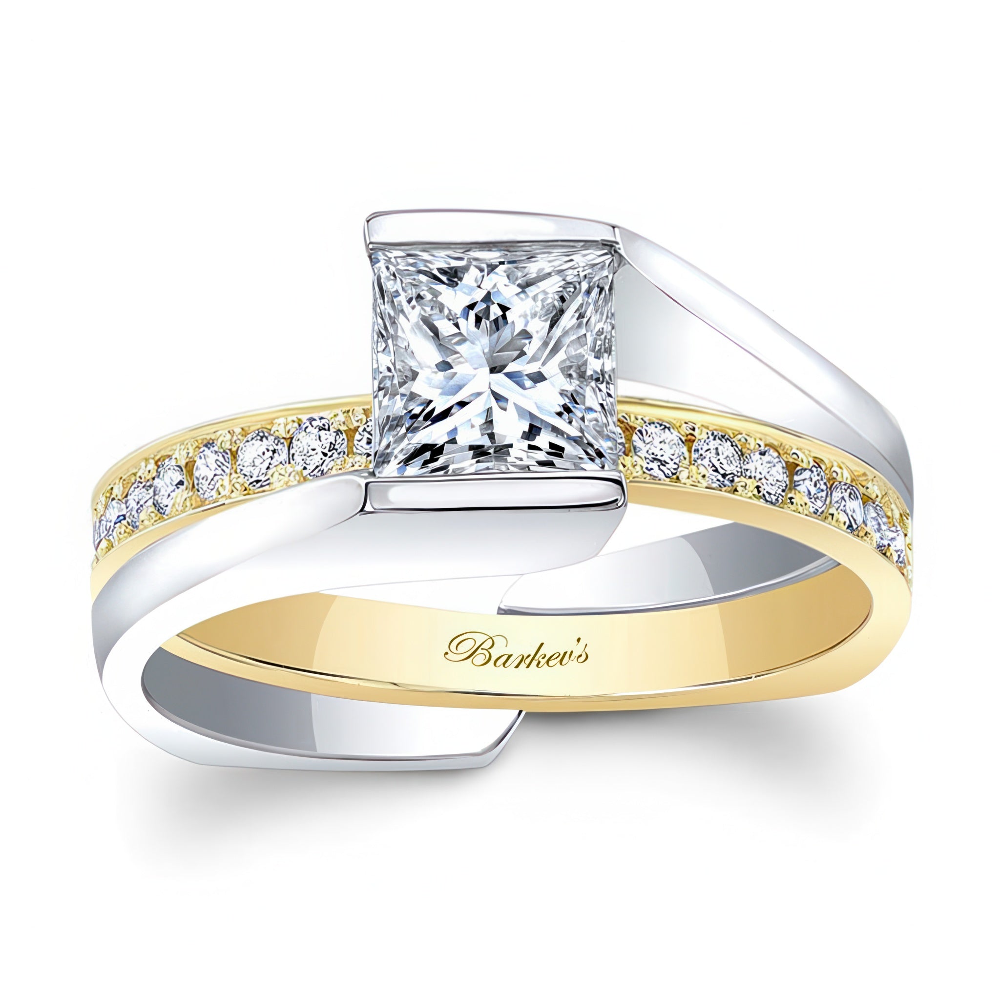 Interlocking Princess Cut Ring Set