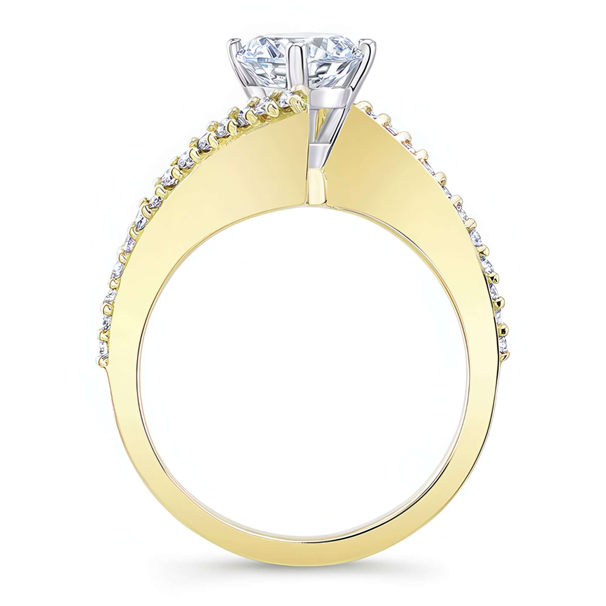 Modern Bypass Moissanite Engagement Ring