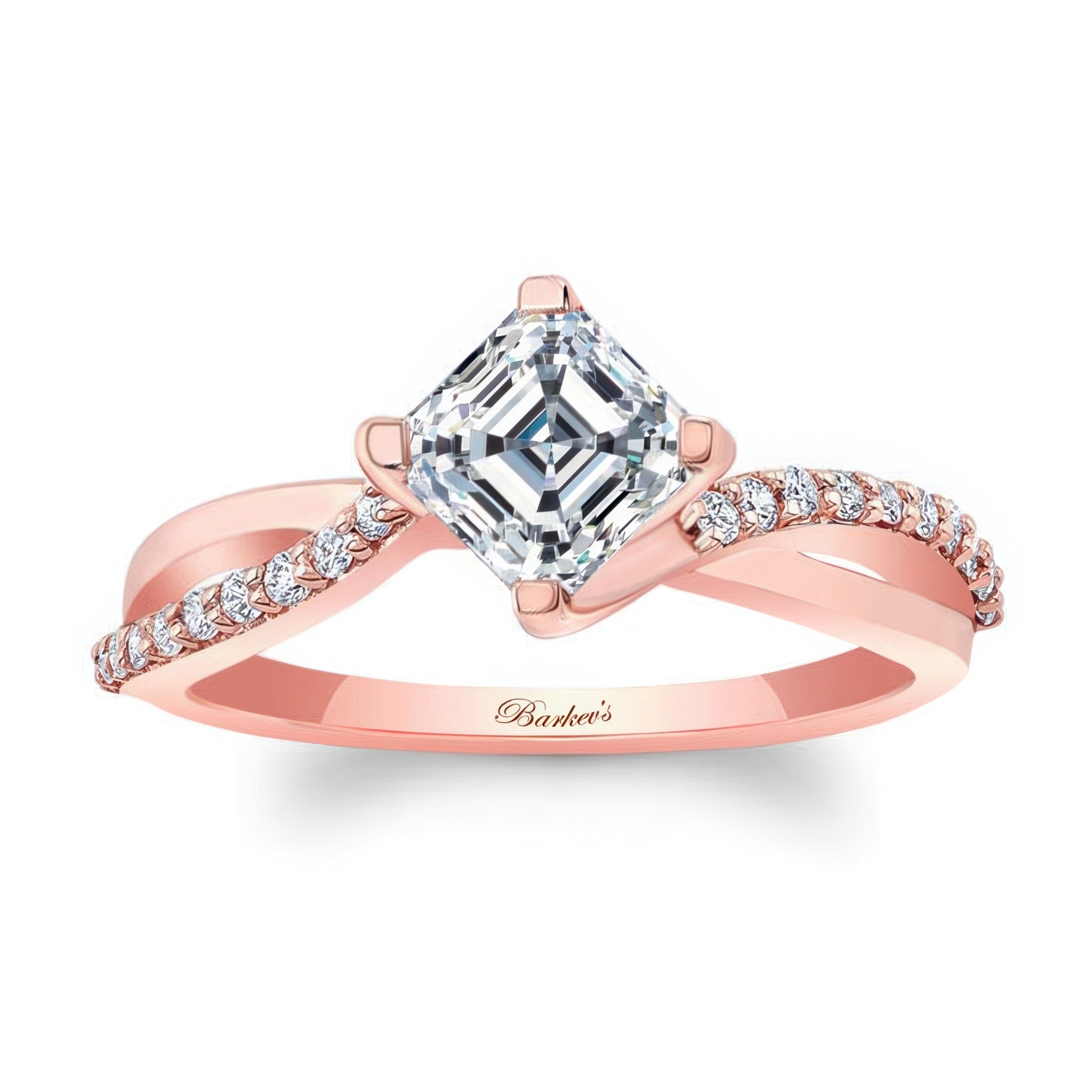 Asscher Cut Moissanite Twist Engagement Ring