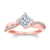 Princess Cut Lab Diamond Twist Engagement Ring