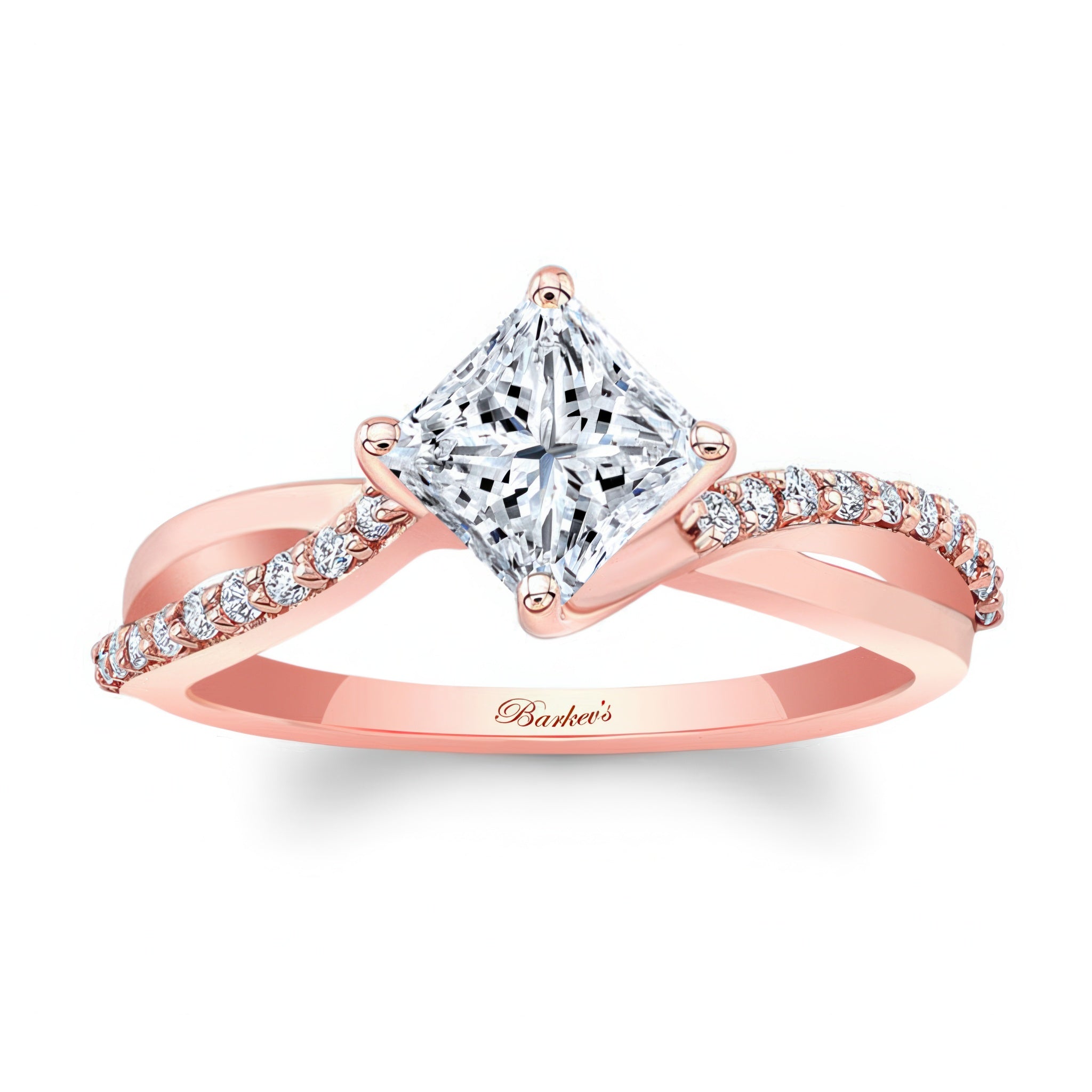 Princess Cut Lab Diamond Twist Engagement Ring