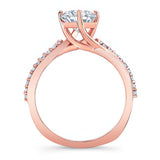 Princess Cut Lab Diamond Twist Engagement Ring