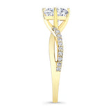 Princess Cut Lab Diamond Twist Engagement Ring