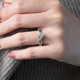 Princess Cut Lab Diamond Twist Engagement Ring