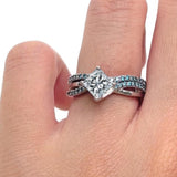 Princess Cut Blue Diamond Accent Twist Bridal Set