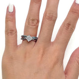 Princess Cut Blue Diamond Accent Twist Bridal Set