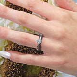 Princess Cut Black Diamond Accent Twist Bridal Set