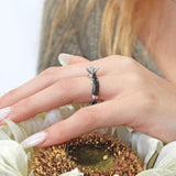 Princess Cut Black Diamond Accent Twist Bridal Set