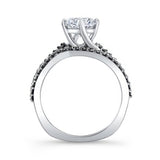 Princess Cut Black Diamond Accent Twist Bridal Set