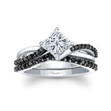 Princess Cut Black Diamond Accent Twist Bridal Set