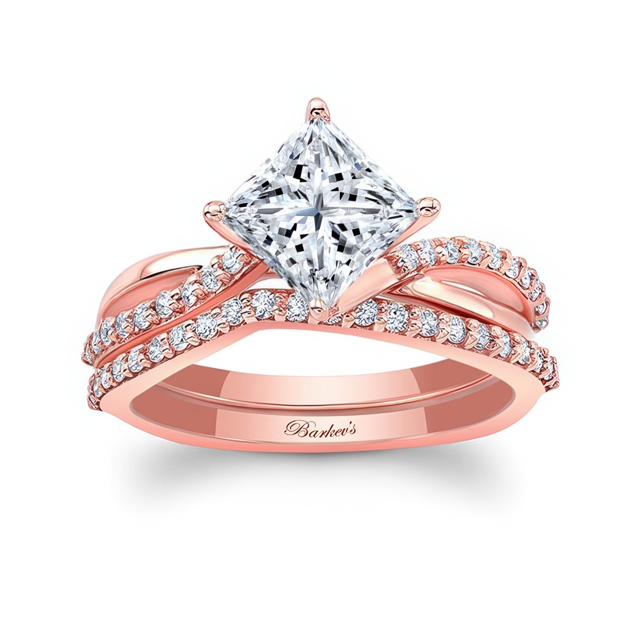 2 Carat Princess Cut Twist Bridal Set
