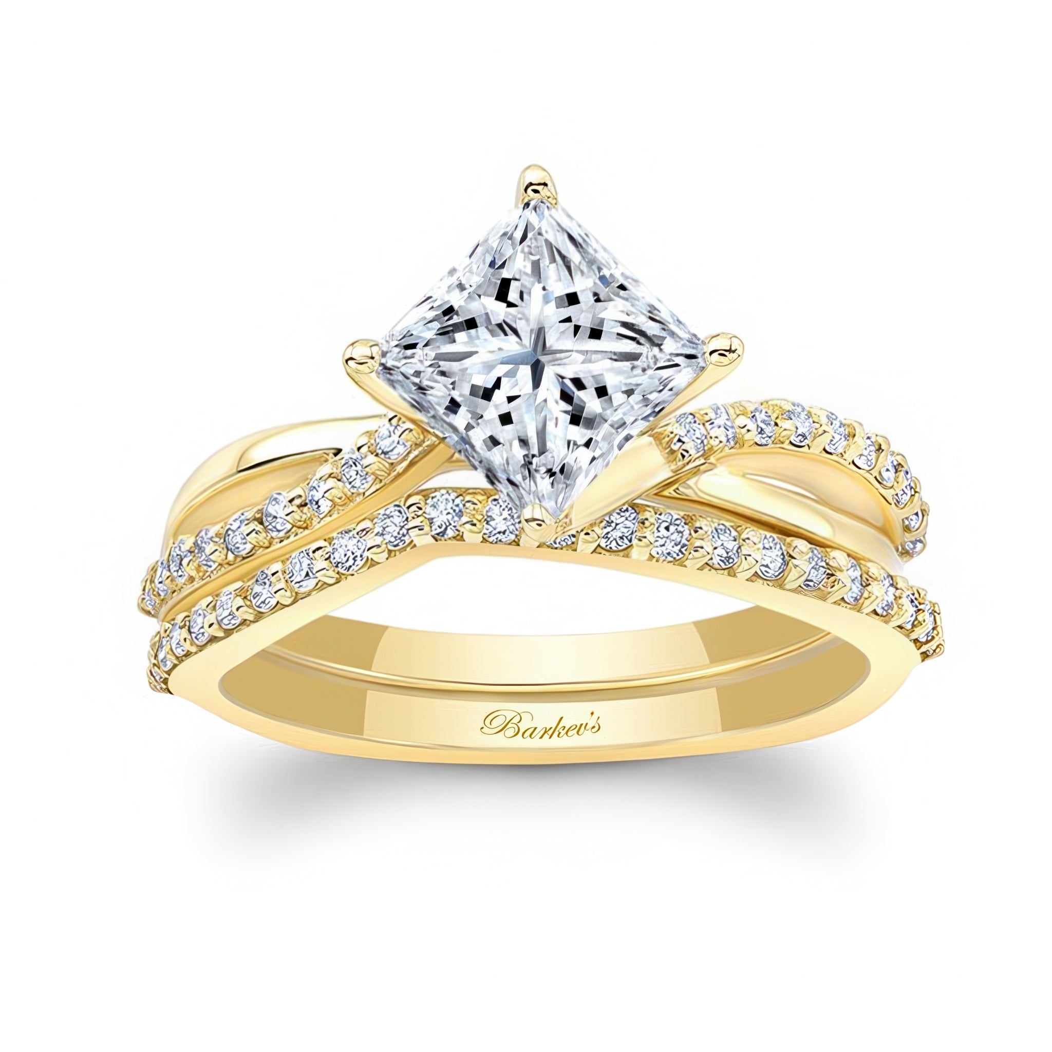 2 Carat Princess Cut Twist Bridal Set