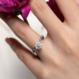 Twisted Blue Diamond Accent Engagement Ring