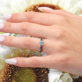 Twisted Black Diamond Accent Engagement Ring