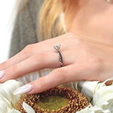Twisted Black Diamond Accent Engagement Ring