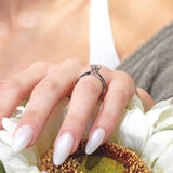 Twisted Black Diamond Accent Engagement Ring