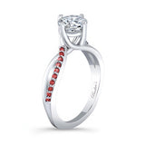 Twisted Ruby Accent Engagement Ring