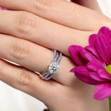 Twisted Blue Diamond Accent Bridal Set