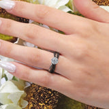Twisted Black Diamond Accent Bridal Set