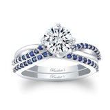 Twisted Blue Sapphire Accent Bridal Set