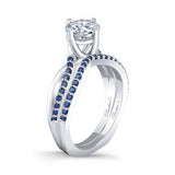 Twisted Blue Sapphire Accent Bridal Set