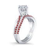 Twisted Ruby Accent Bridal Set