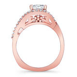 Criss Cross Princess Cut Engagement Ring