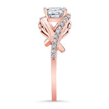 Criss Cross Princess Cut Engagement Ring