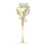 Criss Cross Princess Cut Engagement Ring