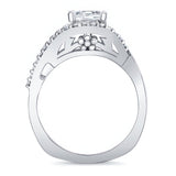 Criss Cross Princess Cut Engagement Ring