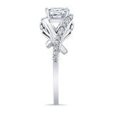 Criss Cross Princess Cut Engagement Ring