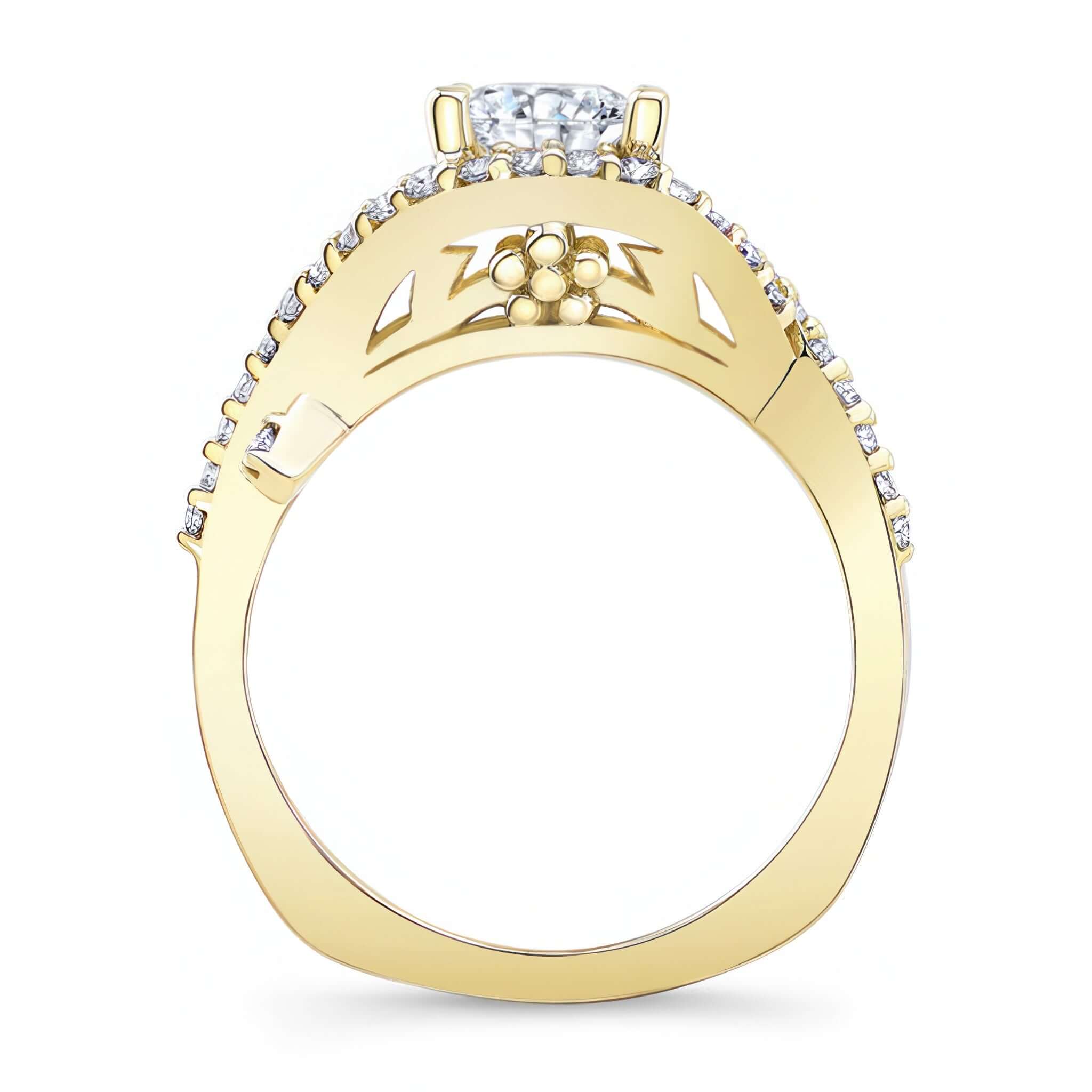Criss Cross Moissanite And Diamond Ring