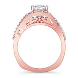 Criss Cross Princess Cut Moissanite Ring