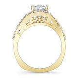Criss Cross Princess Cut Moissanite Ring