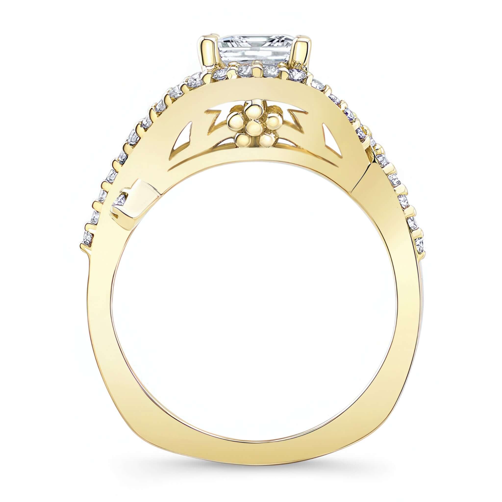 Criss Cross Princess Cut Moissanite Ring